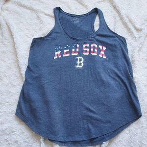 Boston Red Sox Baseball Blue Rounded Hem Tank Top Large BoSox Summer